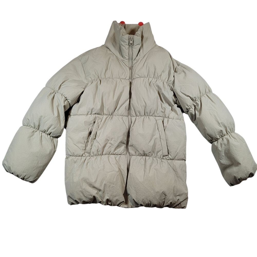 Garage Women's Perfect Puffer Jacket Sz XS Beige Light Green Nylon